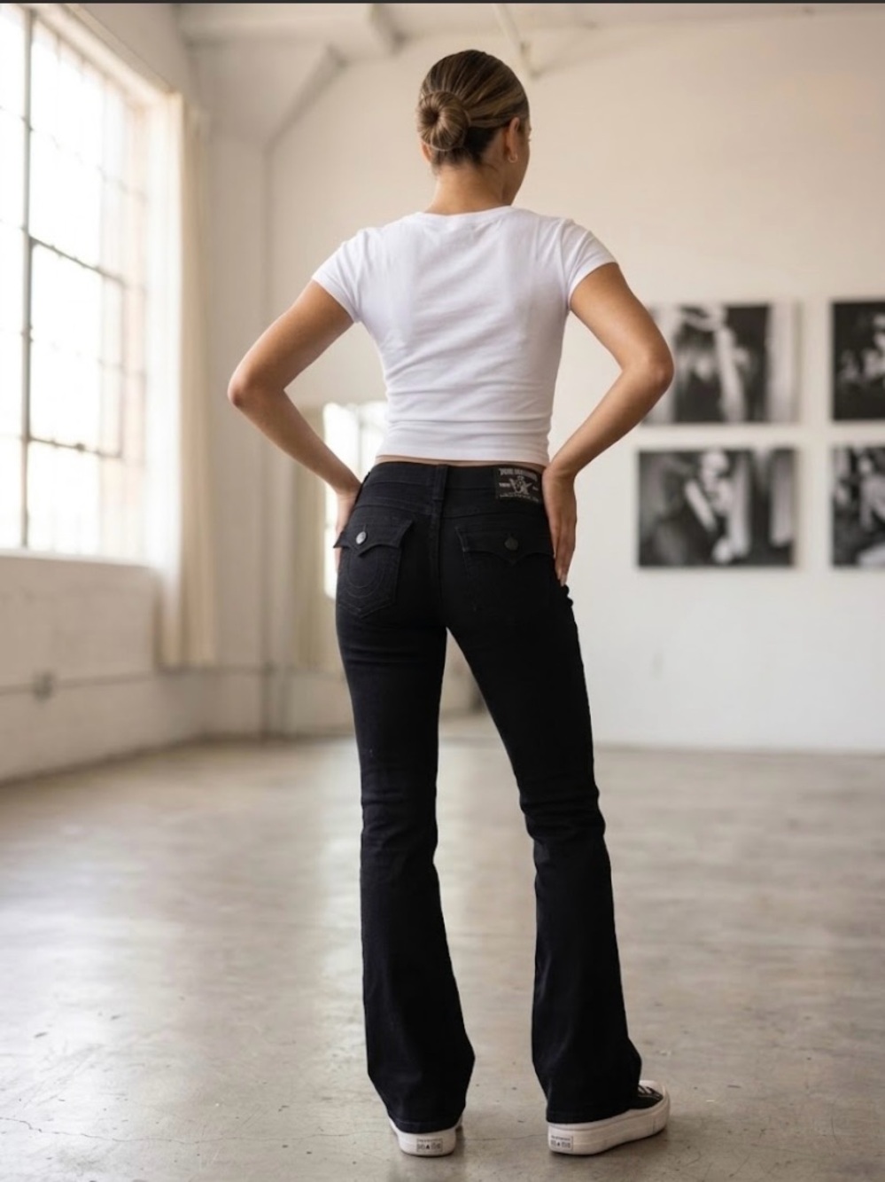 True Religion Black Flare Jeans - High-Rise Wide Leg